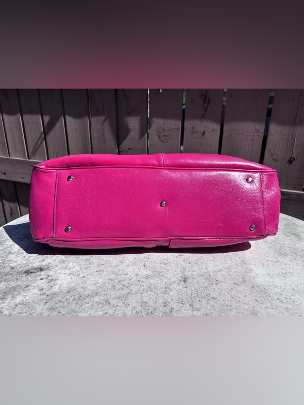 Nordstrom’s Pink Leather Shoulder Tote with Front Buckle Pockets - Picture 6 of 11